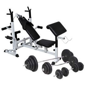Weight Bench with Weight Rack Barbell