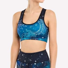 Women's Padded Sports Bra (Colour: Starry Blue, size: XXL)