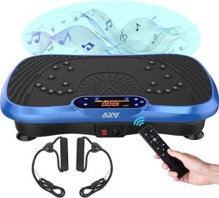 Vibration Plate Exercise Machine Whole Body Workout (Color: SLIM- BLUE)