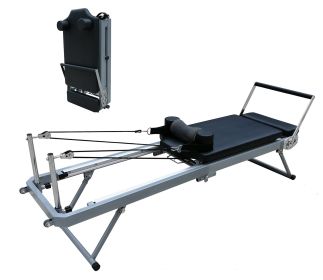 Pilates Reformer Fitness Equipment for Yoga Bed (Color: Black)